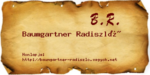 Baumgartner Radiszló névjegykártya